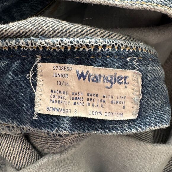 Vintage Wrangler Denim Midi Skirt Sz 6 in Mid Blue - Picture 6 of 6